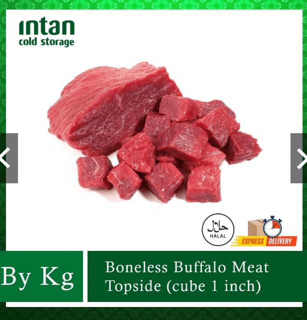 FROZEN BONELESS BUFFALO MEAT - TOPSIDE (BLOCK-CHAT FOR CUTTING) ± 6.67 KG