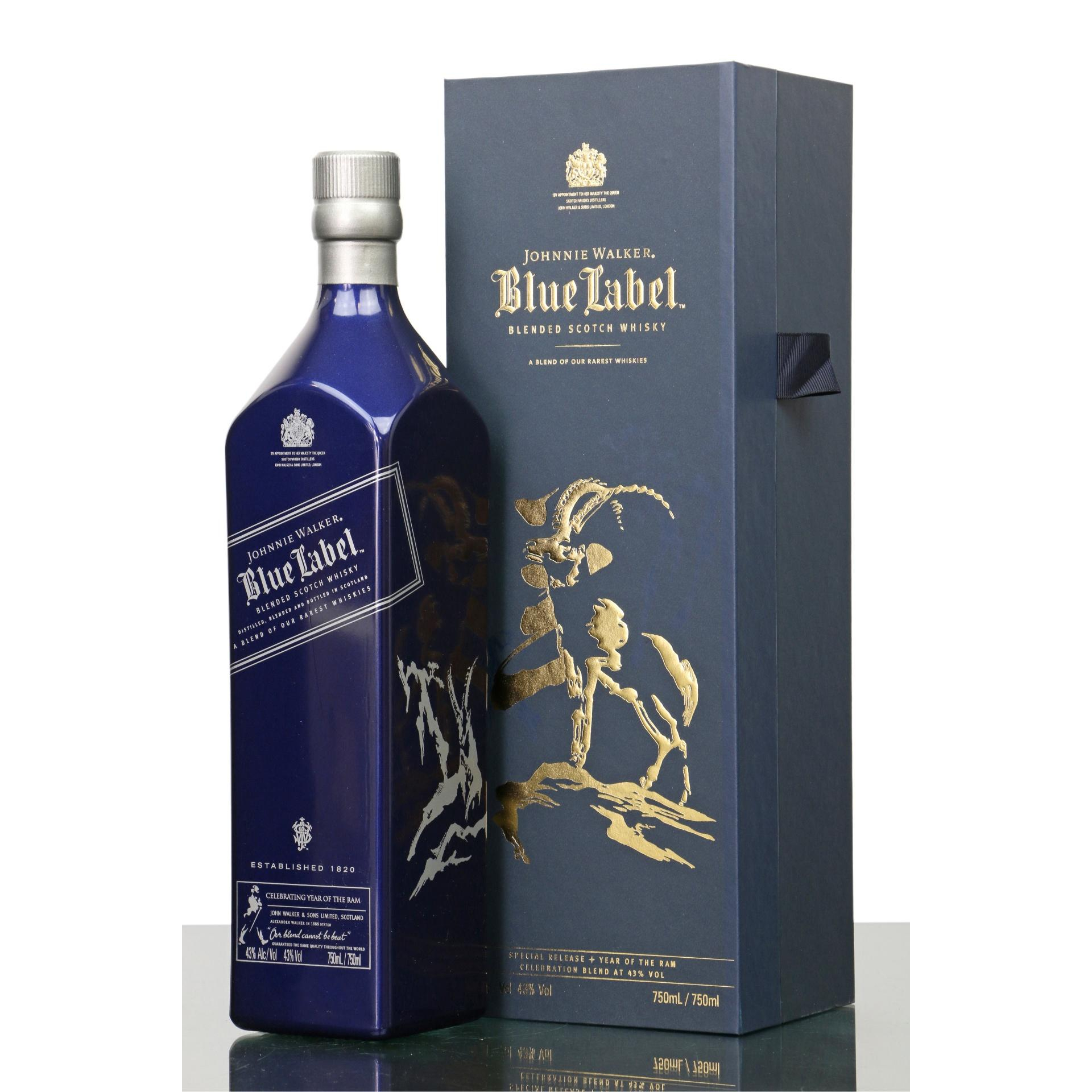 JOHNNIE WALKER BLUE LABEL YEAR OF RAM - 750ML