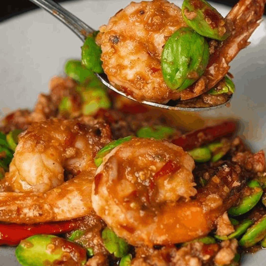 V003 Stir Fried Stink Beans with Shrimp สตอผดัก้งุ