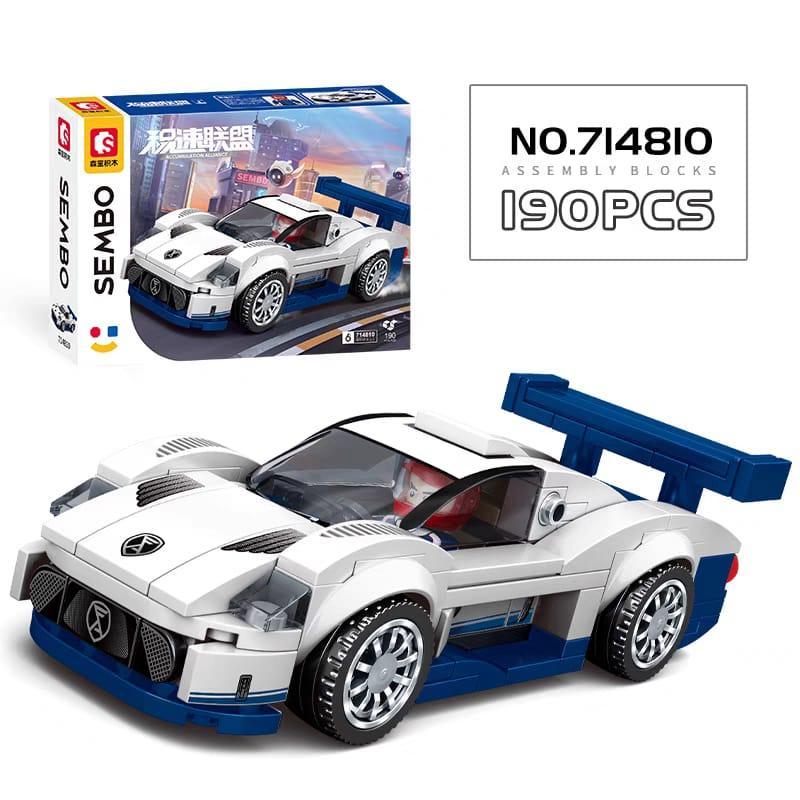 SEMBO 森宝 - Accumulation Alliance Series. White Blue Sport Car (714810)