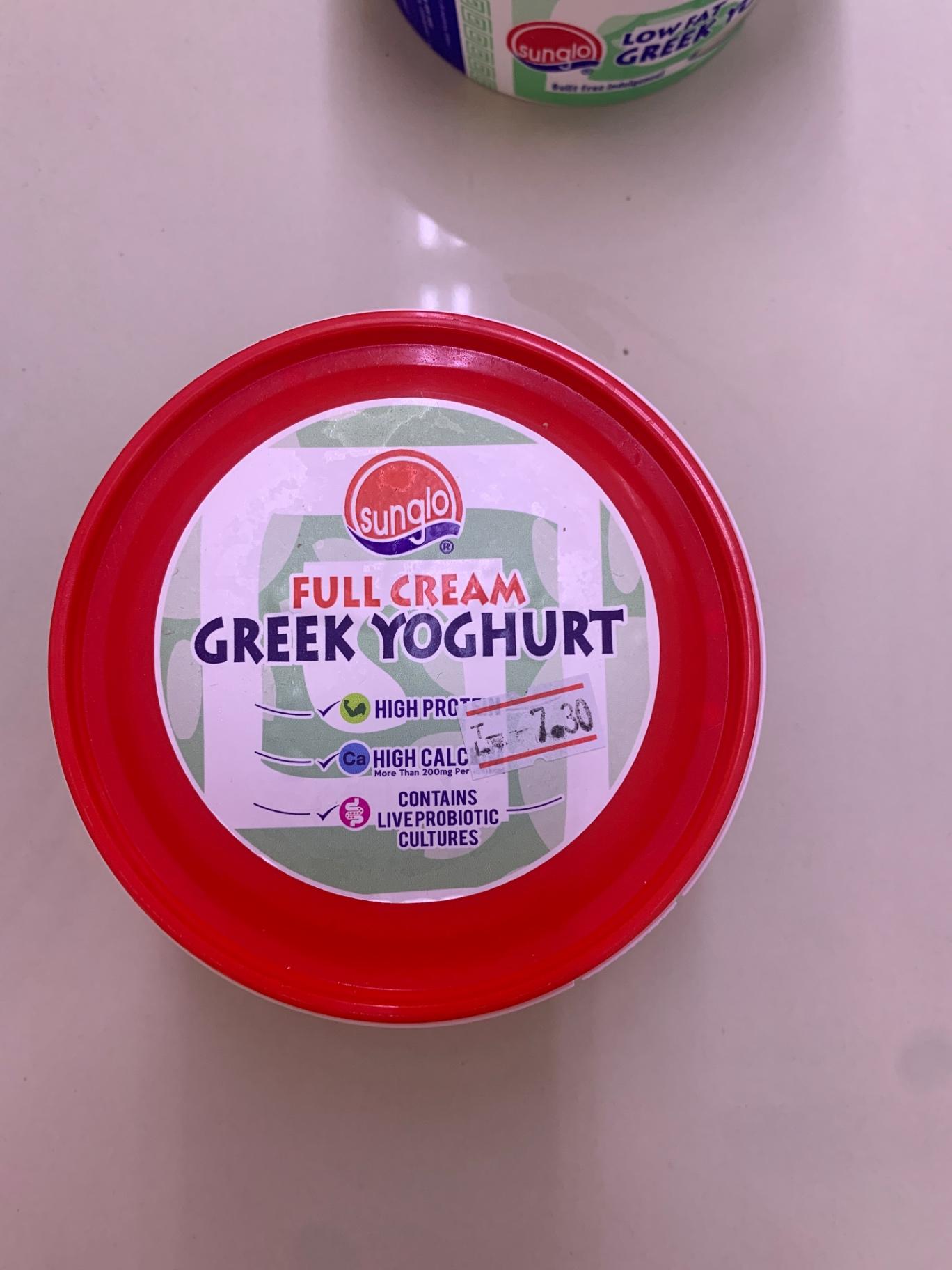 Sunglo Full cream greek yoghurt