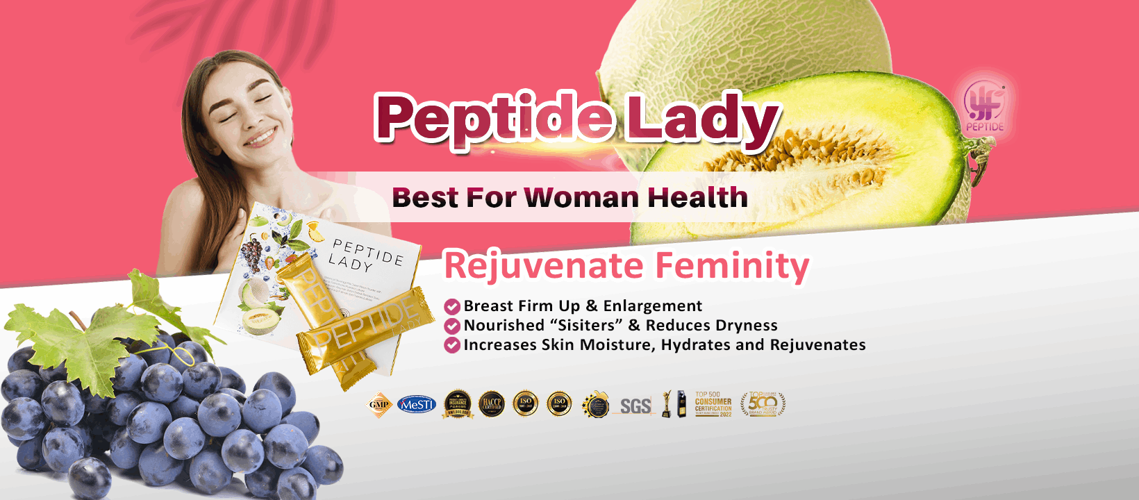 【Peptide】Peptide Lady Menopausal Menstrual Pain Skin Moisture Repair Skin Kacip Fatima 更年期 经痛 妹妹紧致水嫩嫩 异味 白带 卡其法蒂玛