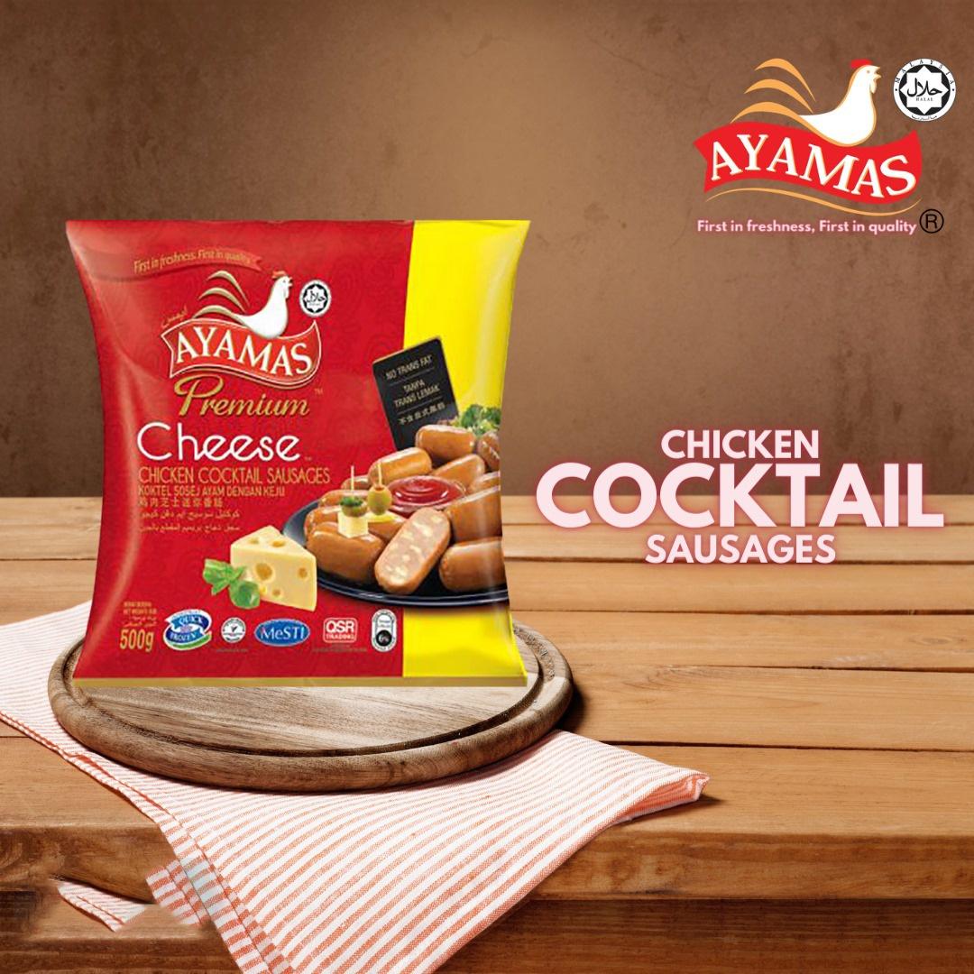 D209 Ayamas Premium Cheese Chicken Cocktail Sausages / 芝士迷你鸡香肠 - 500g