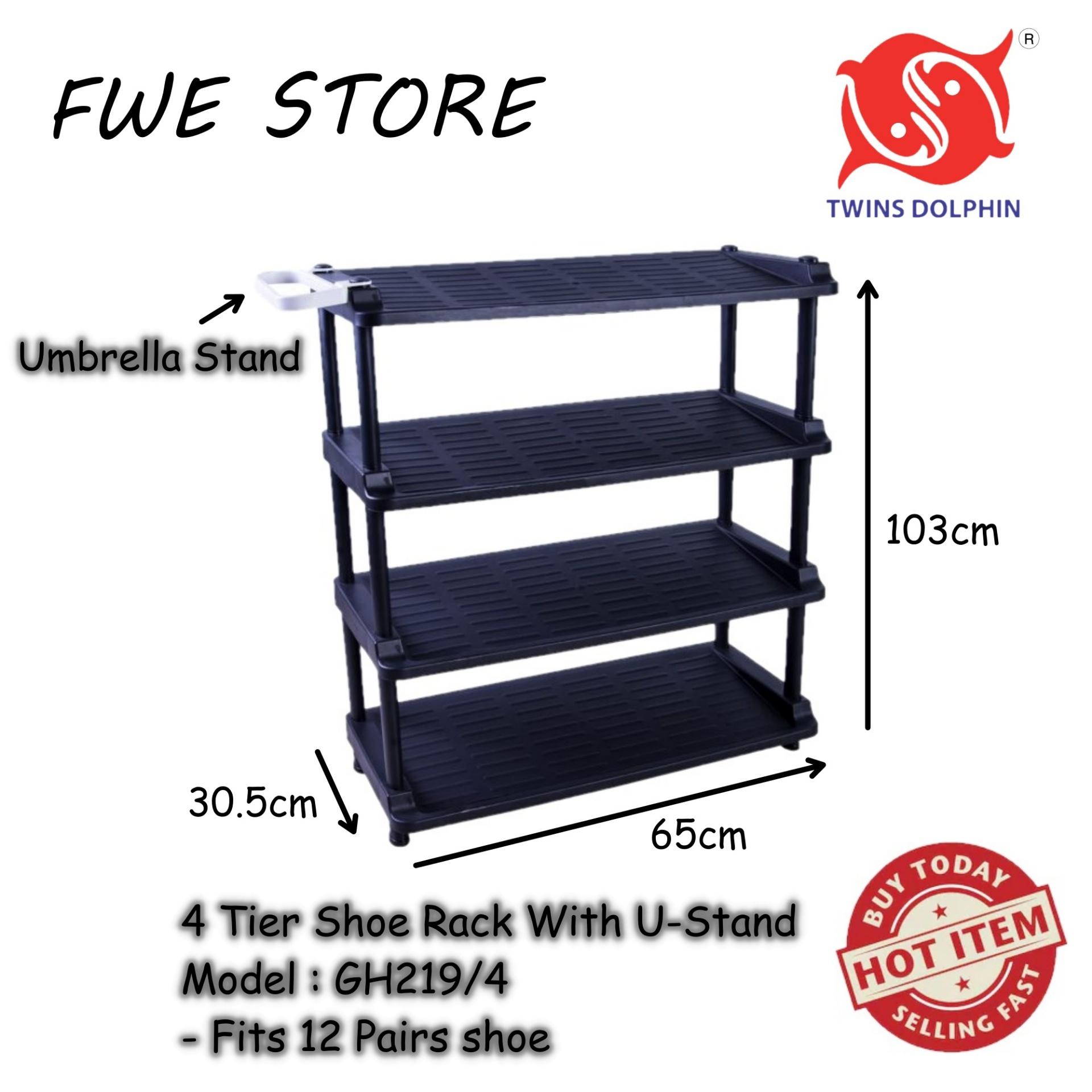 Twins Dolphin 4 Tier Shoe Rack With U-Stand GH219/4 (FOR HOME & OFFICE USE)