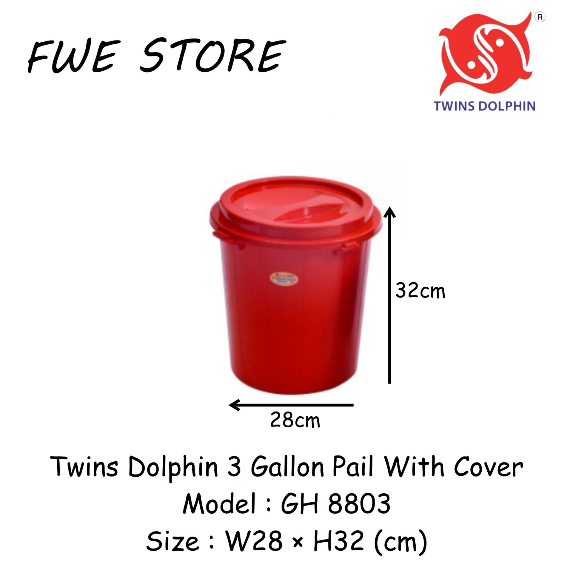 Twins Dolphin 3 Gallon Pail With Cover / Dustbin / Baldi GH8803