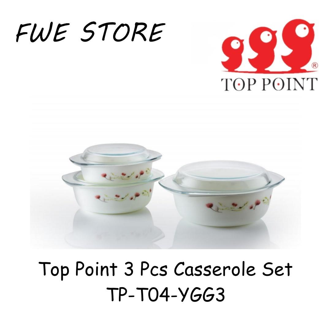 TOP POINT YGG3 Casserole 3Pcs Set With Lid (Random Design)