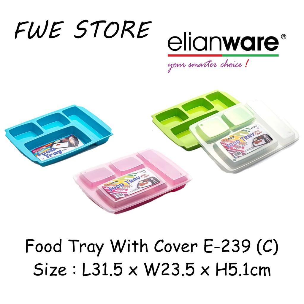 Elianware 4 Compartments Food Tray With Cover / Lunch Box E-239C
