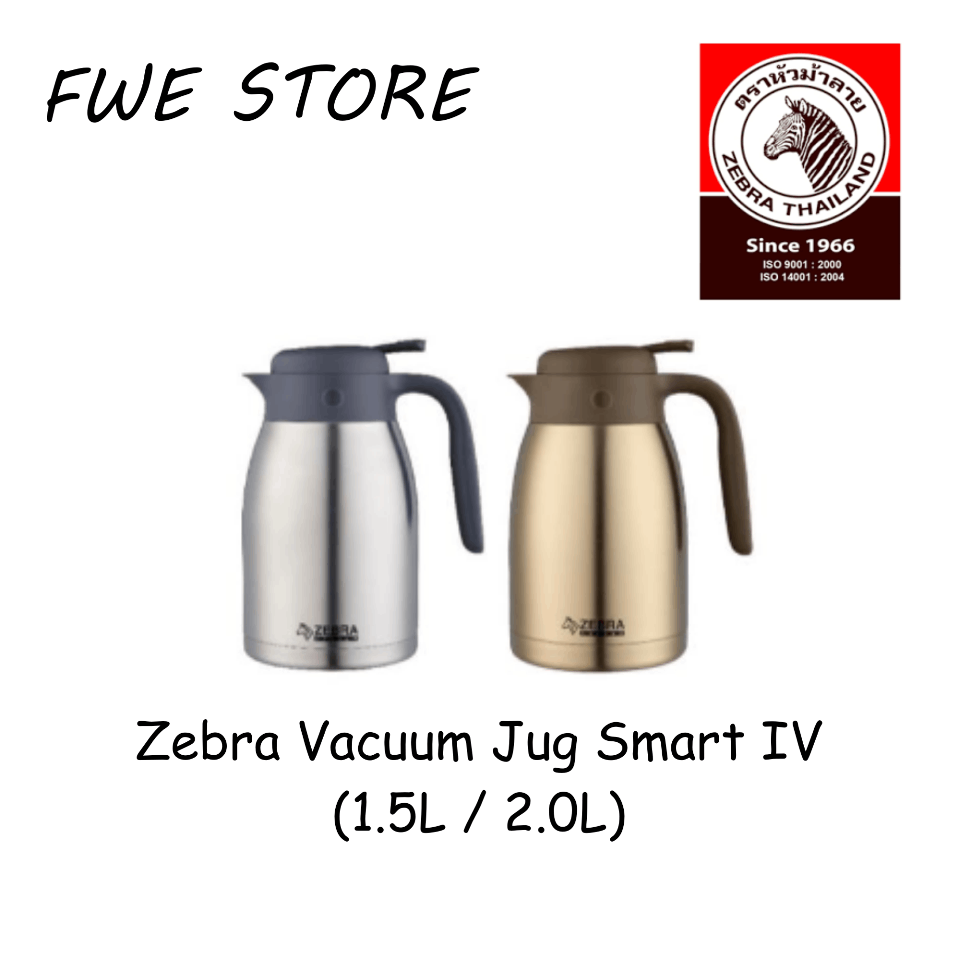 (100% Original Zebra) Zebra Thailand Stainless Steel Vacuum Jug-Smart IV 1.5Litres