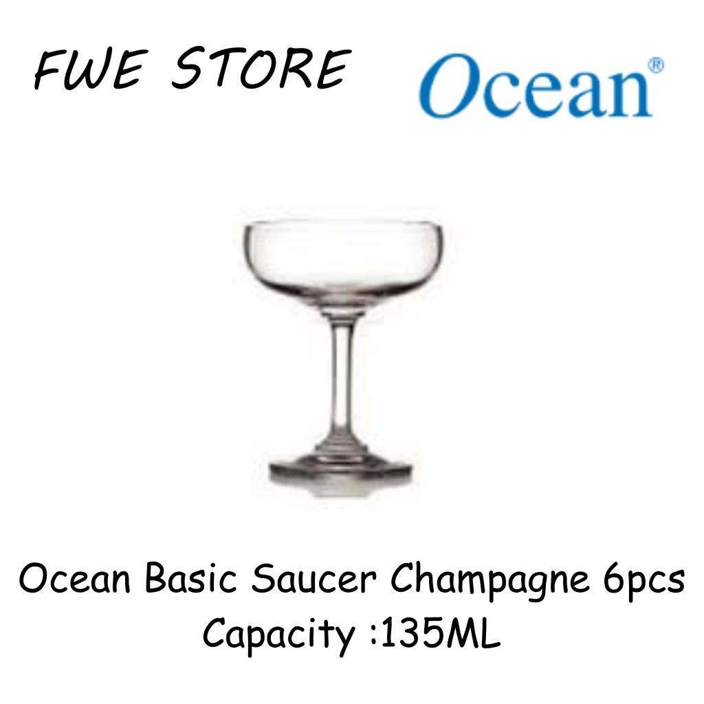Ocean Glassware 1001S05 4.75OZ Basic Saucer Champagne Set of 6pcs - 135ML