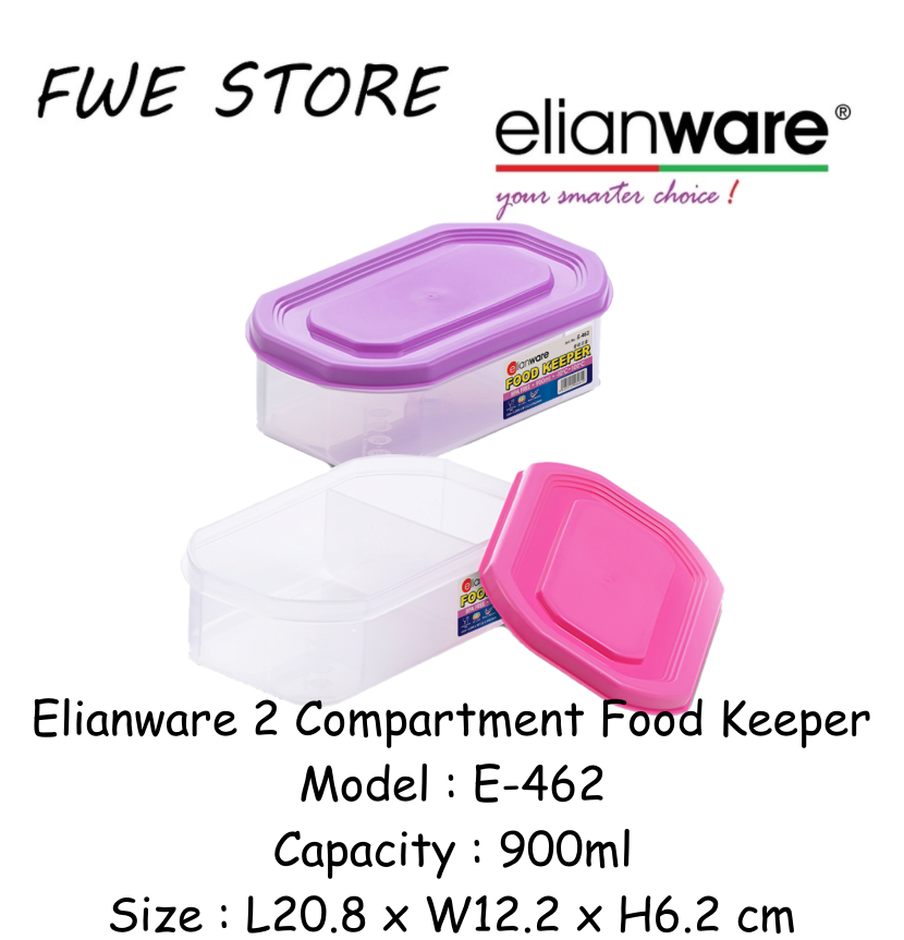 Elianware  2 Compartment Food Keeper / Lunch Box ( 900ml )