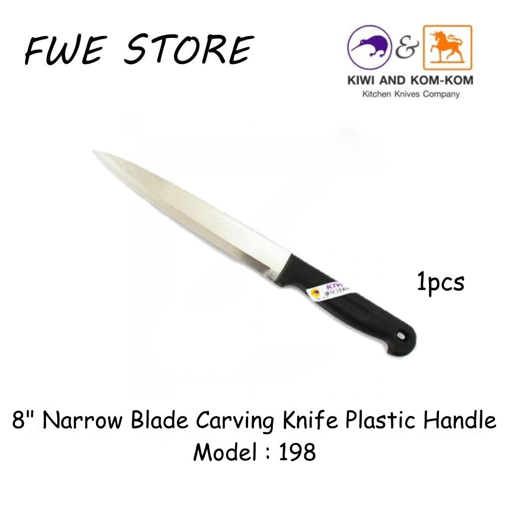 Original Thailand Kiwi 8" Narrow Blade Carving Knife Plastic Handle 198