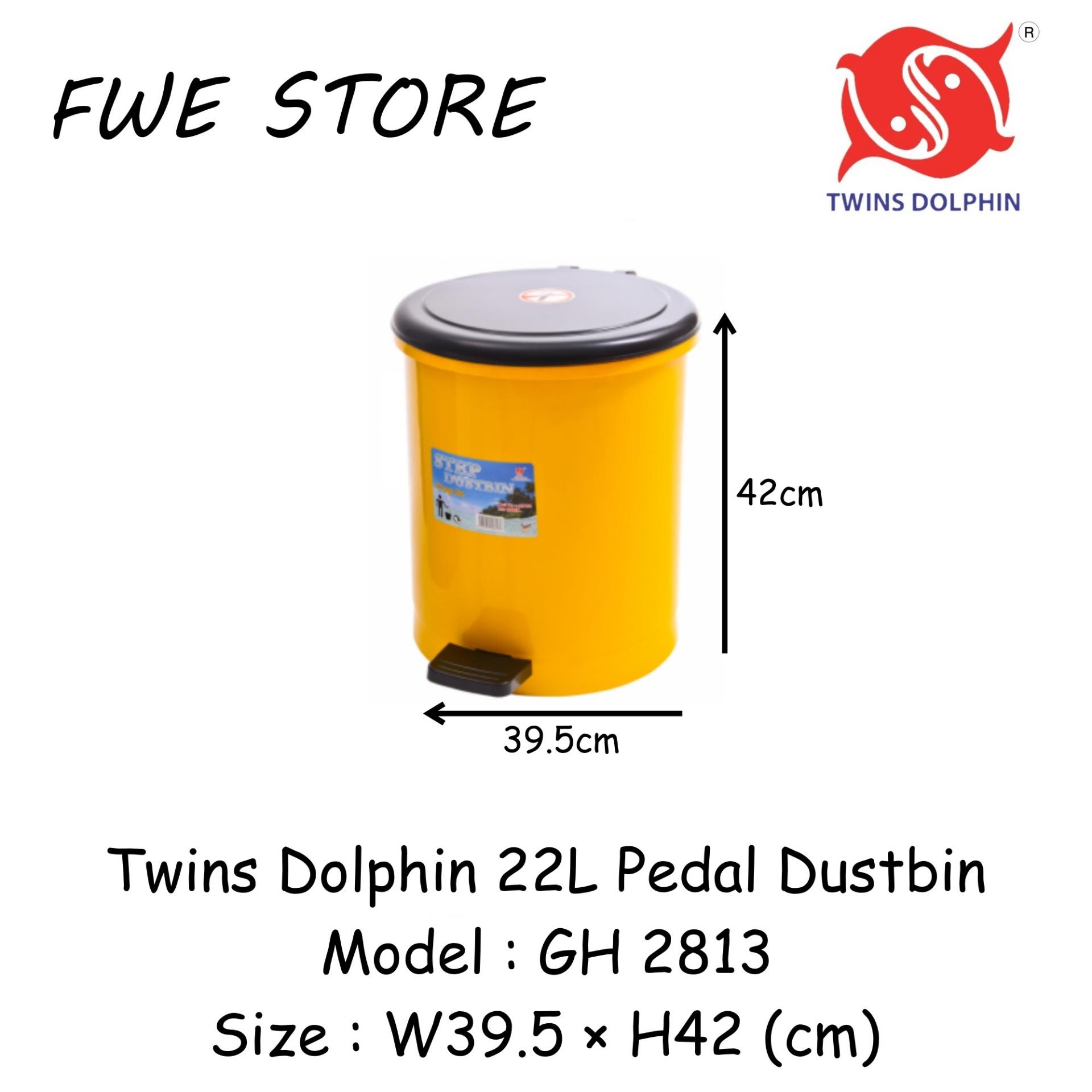 Twins Dolphin Pedal Dustbin / Waste Bin 22Liters GH 2813 (Office use / Kitchen use)