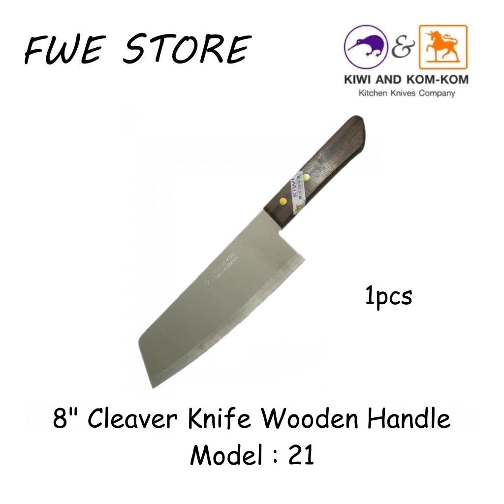 Original Thailand Kiwi 8" Cleaver Knife Wooden Handle 21