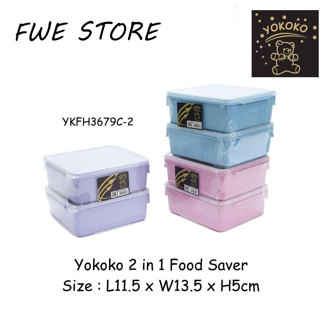 Yokoko 2 in 1 Rectangle Container / Food Storage / Snack Storage / Bekas Makanan YKFH3679C-2