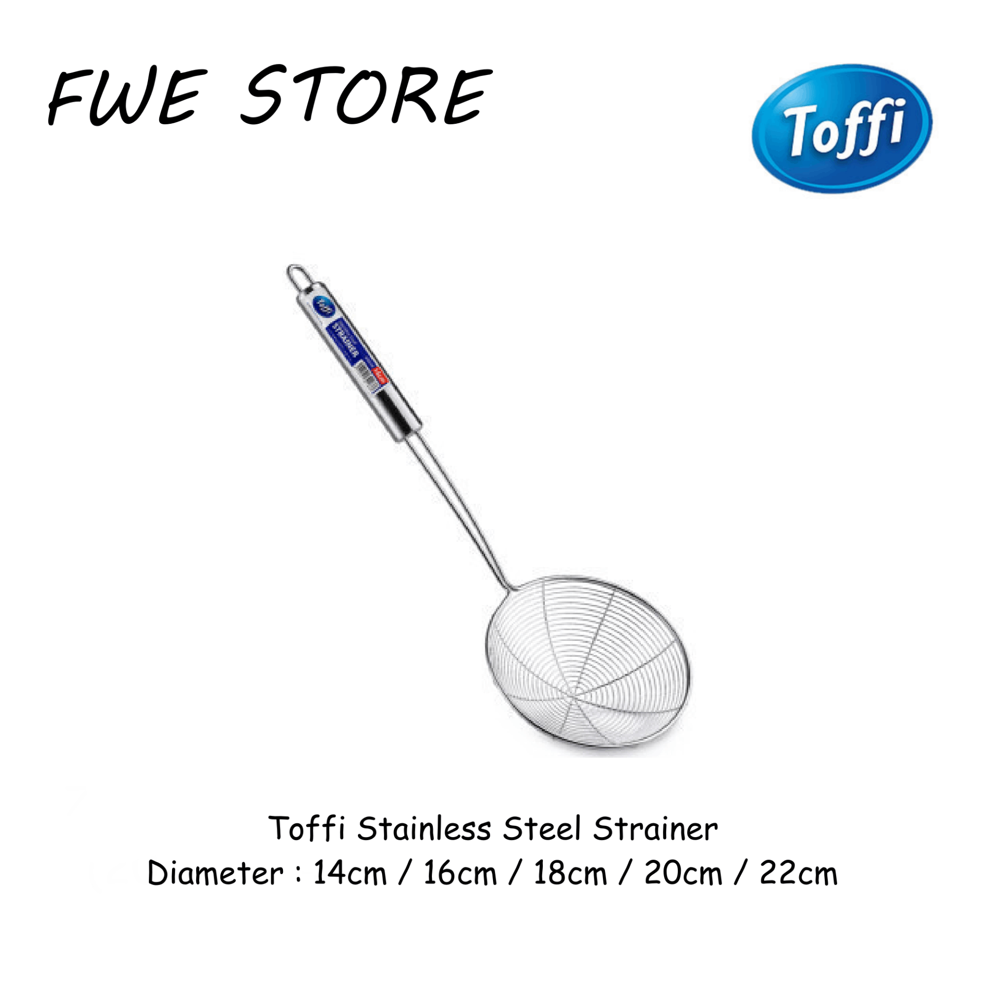 Toffi Stainless Steel Strainer 圆柄全钢网漏 14cm