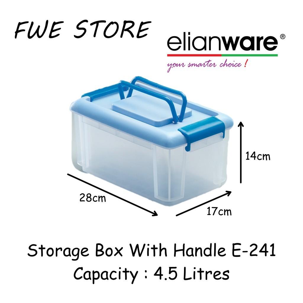 Elianware Transparent Storage Box With Handle 4.5 Litres E-241