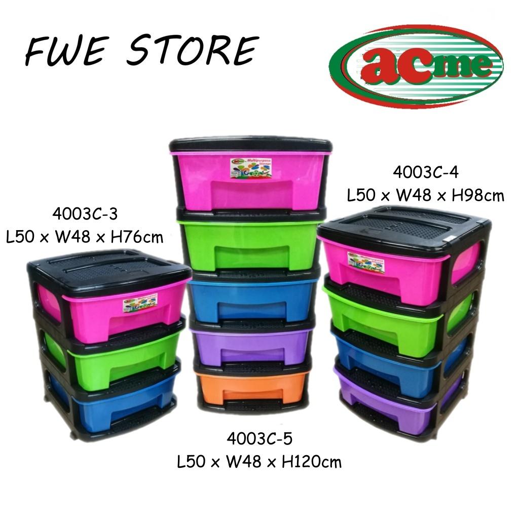 ACME Plastic Drawer / Cabinet / Storage Cabinet Multi Color 4003C-5
