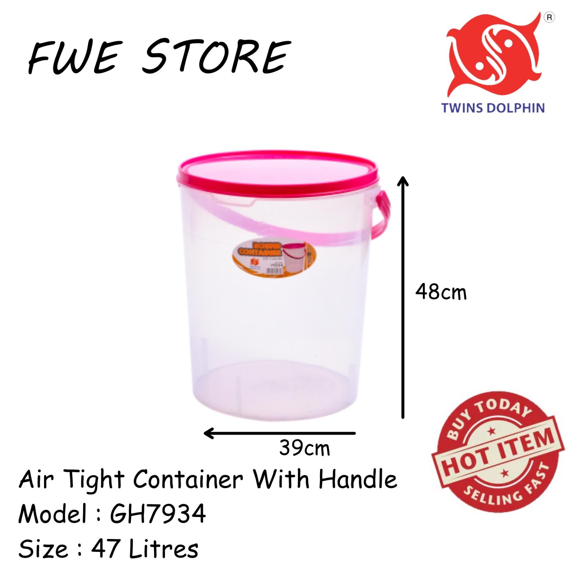 Twins Dolphin 47 Litres Air Tight Container With Handle / Rice Container GH7934