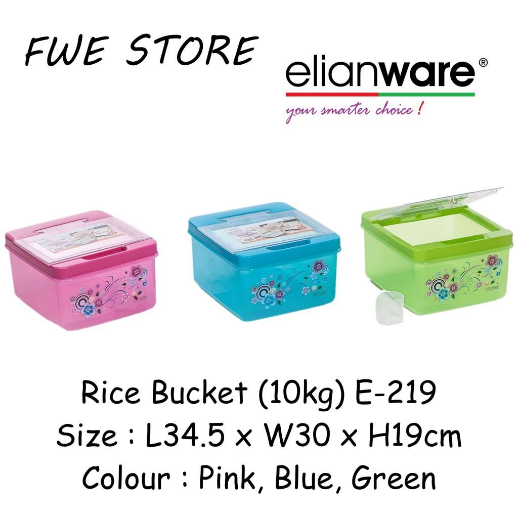 Elianware Rice Bucket 10kg / Rice Storage / Food Storage E-219
