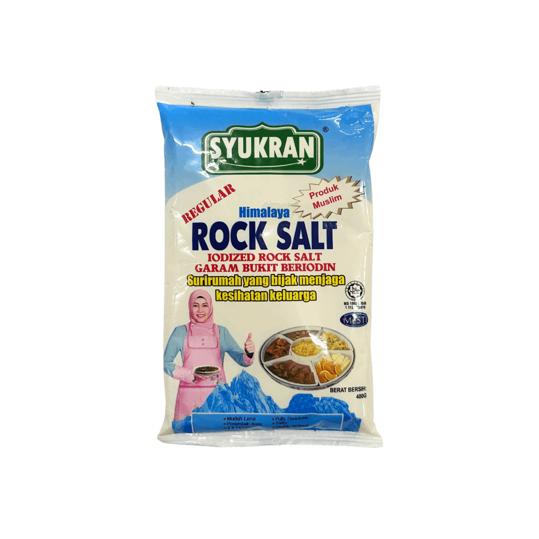 Syukran Garam Bukit Beriodin Regular ( Rock Salt ) 400G