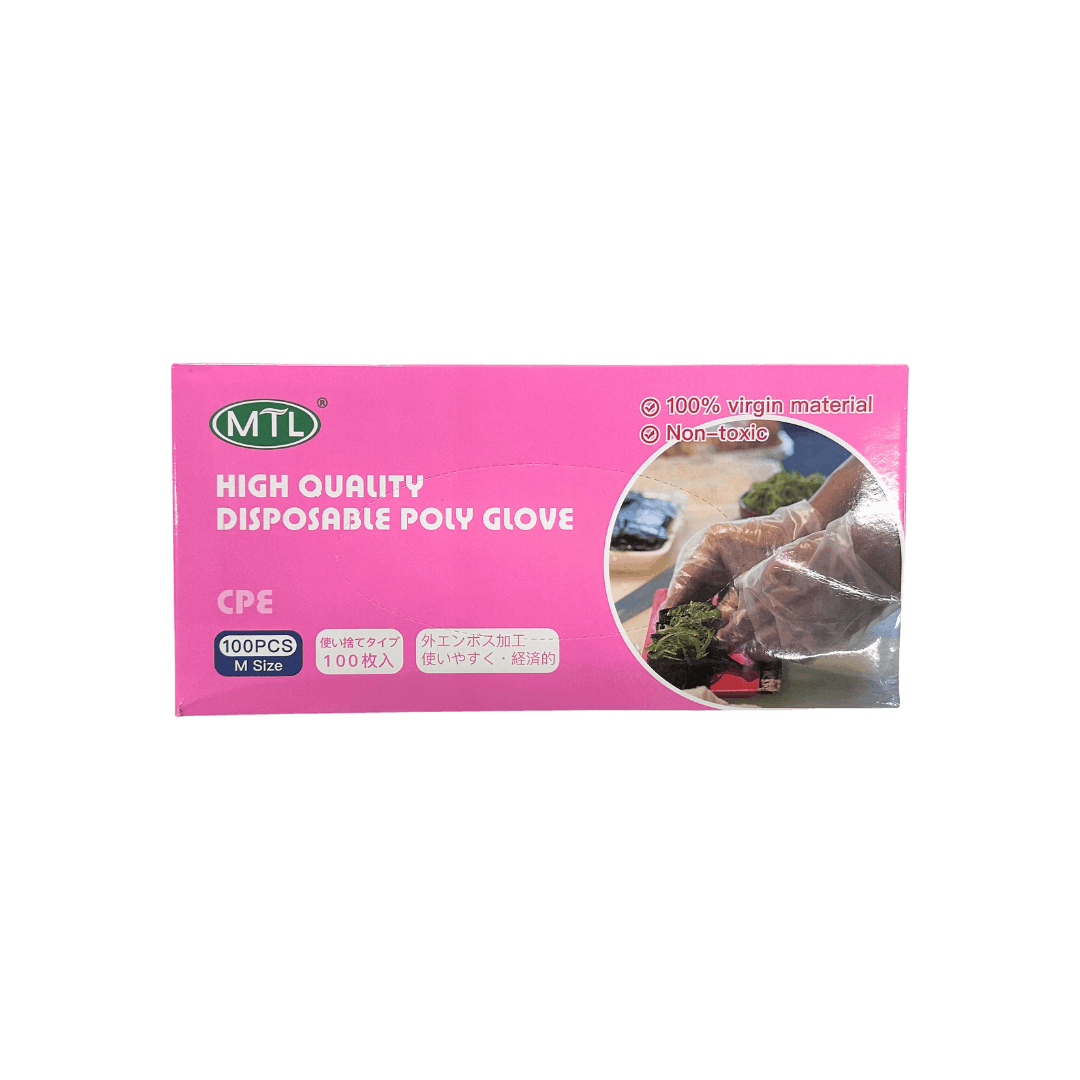 MTL Hand Glove CPE M Size 100 PCS