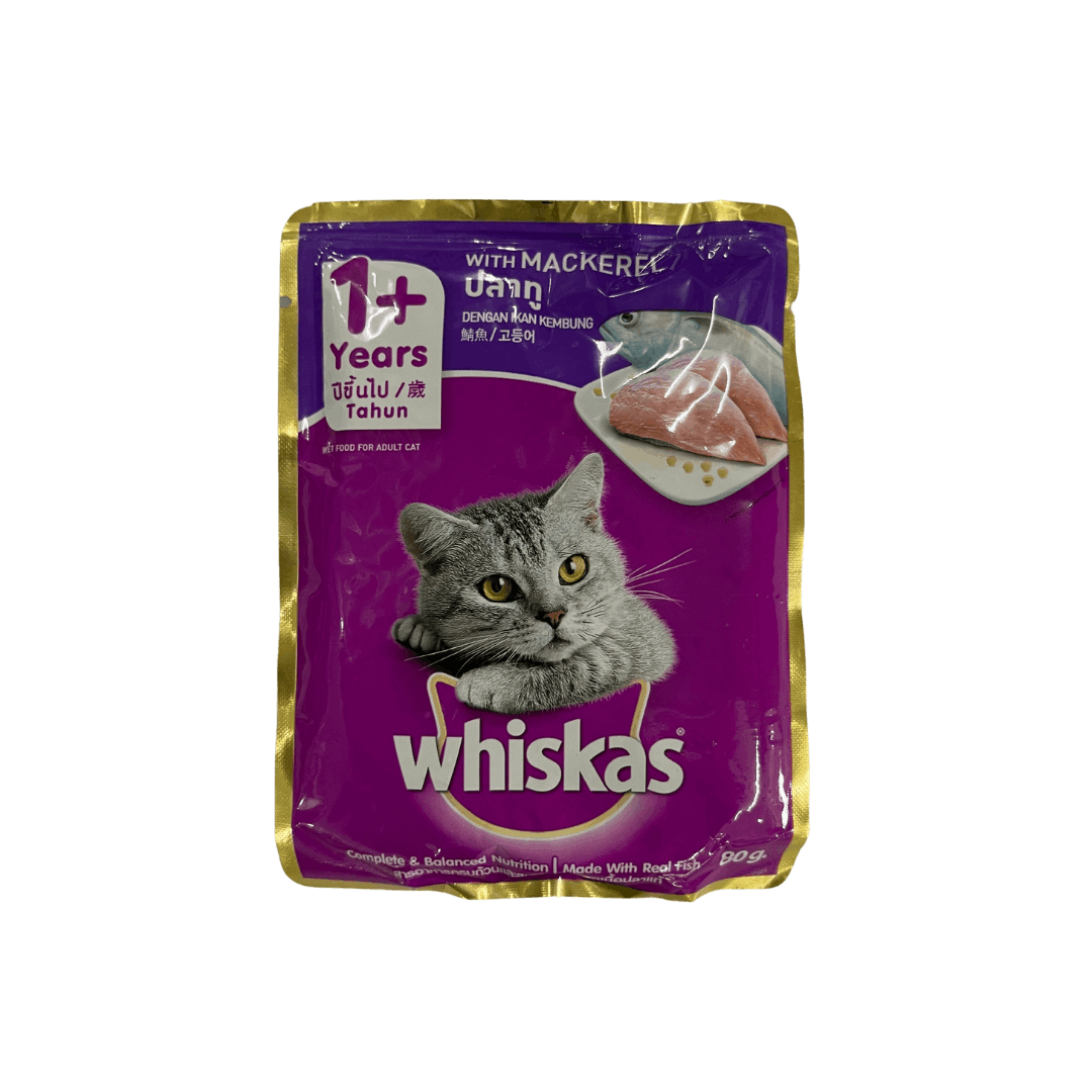 Whiskas 1+Year Mackerel (Wet) 80G