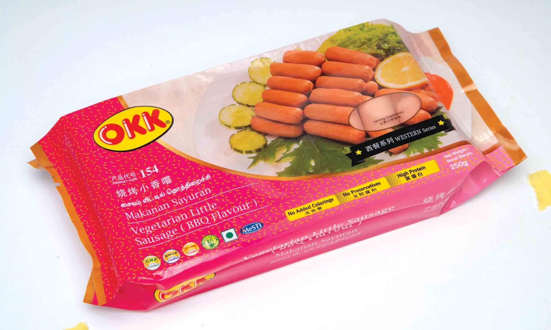 OKK VEG.SAUSAGE BBQ FLAVOUR 250G 仙子烧烤小香肠-小