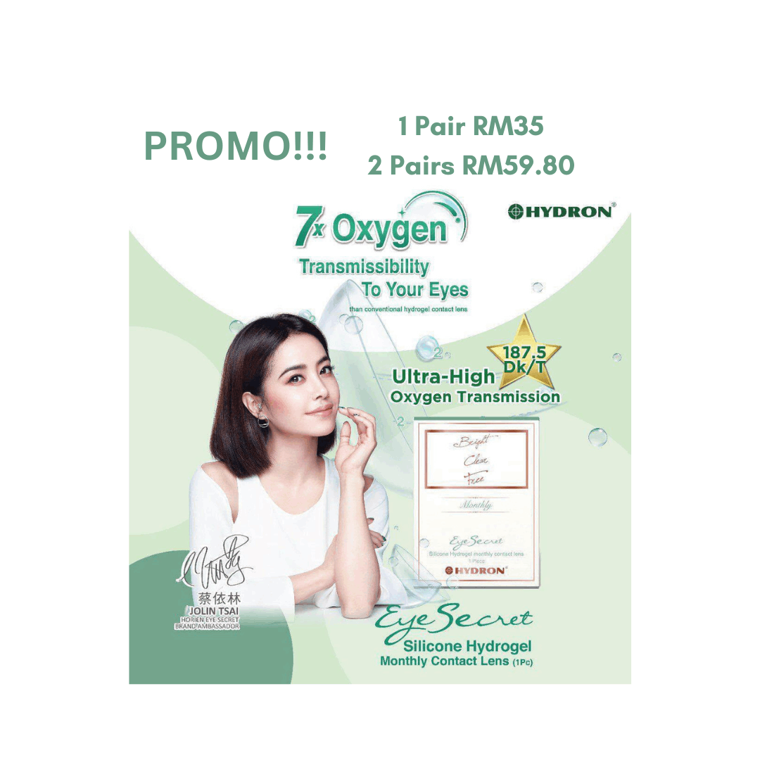 HORIEN Eye Secret HYDRON Monthly Clear Contact Lens (1 Pair)(Can Mix Power)