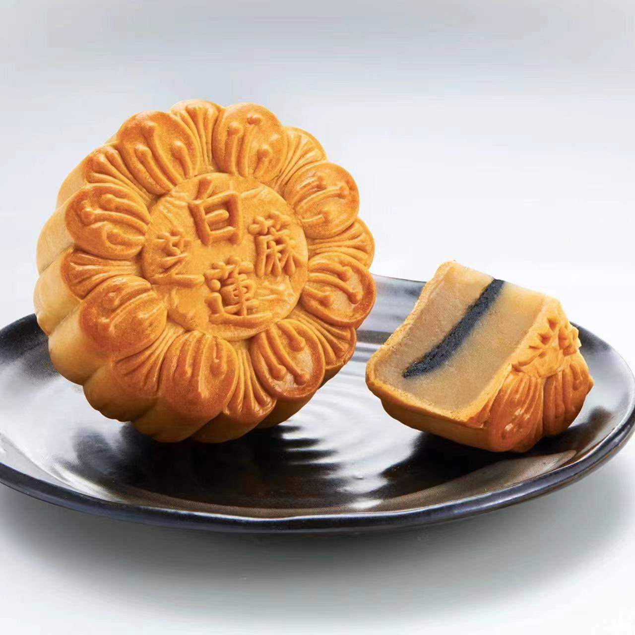 黑芝麻心白莲蓉 Black Sesame Pure White Lotus Paste