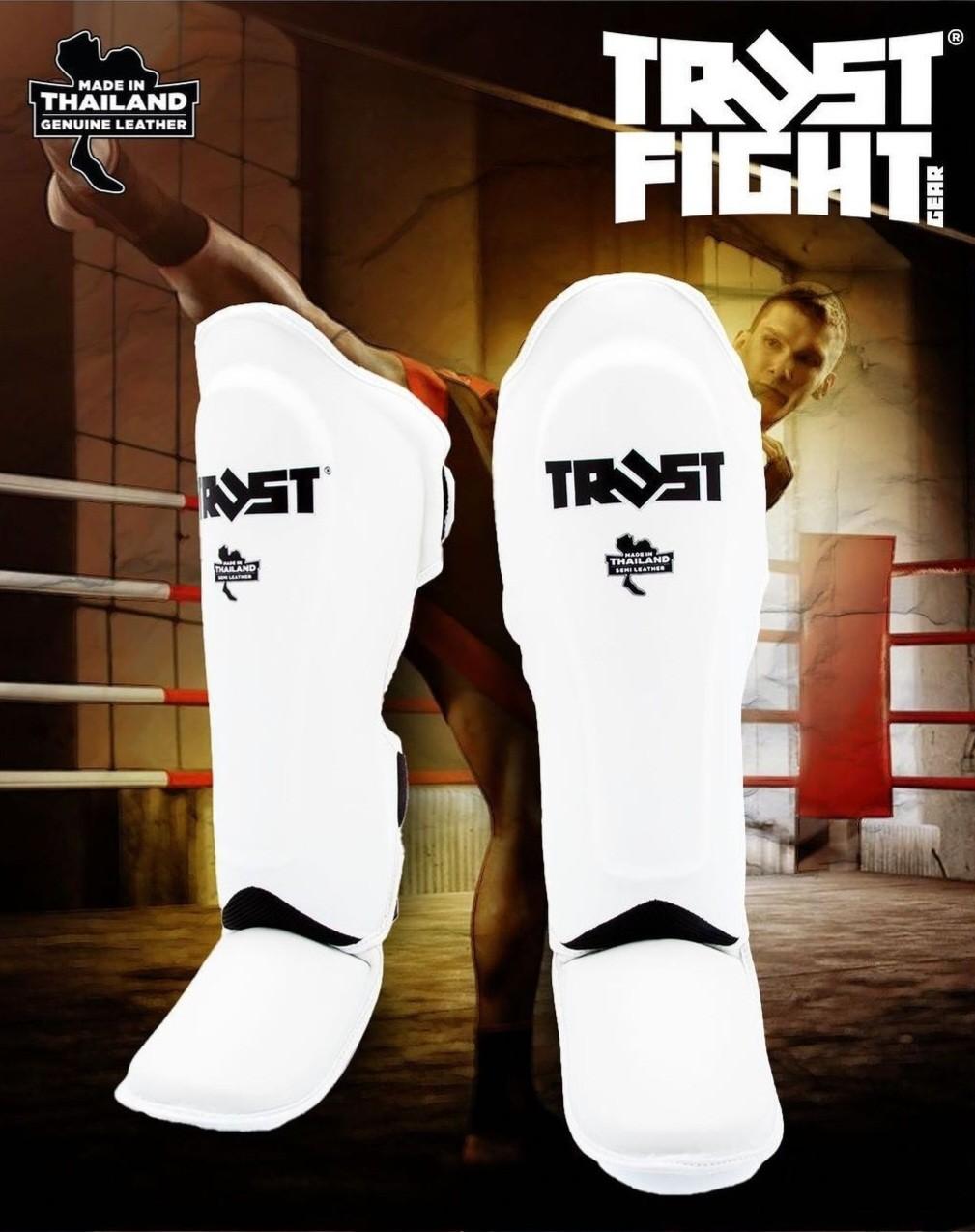 Shin Guards Trust Icon Semi Leather White
