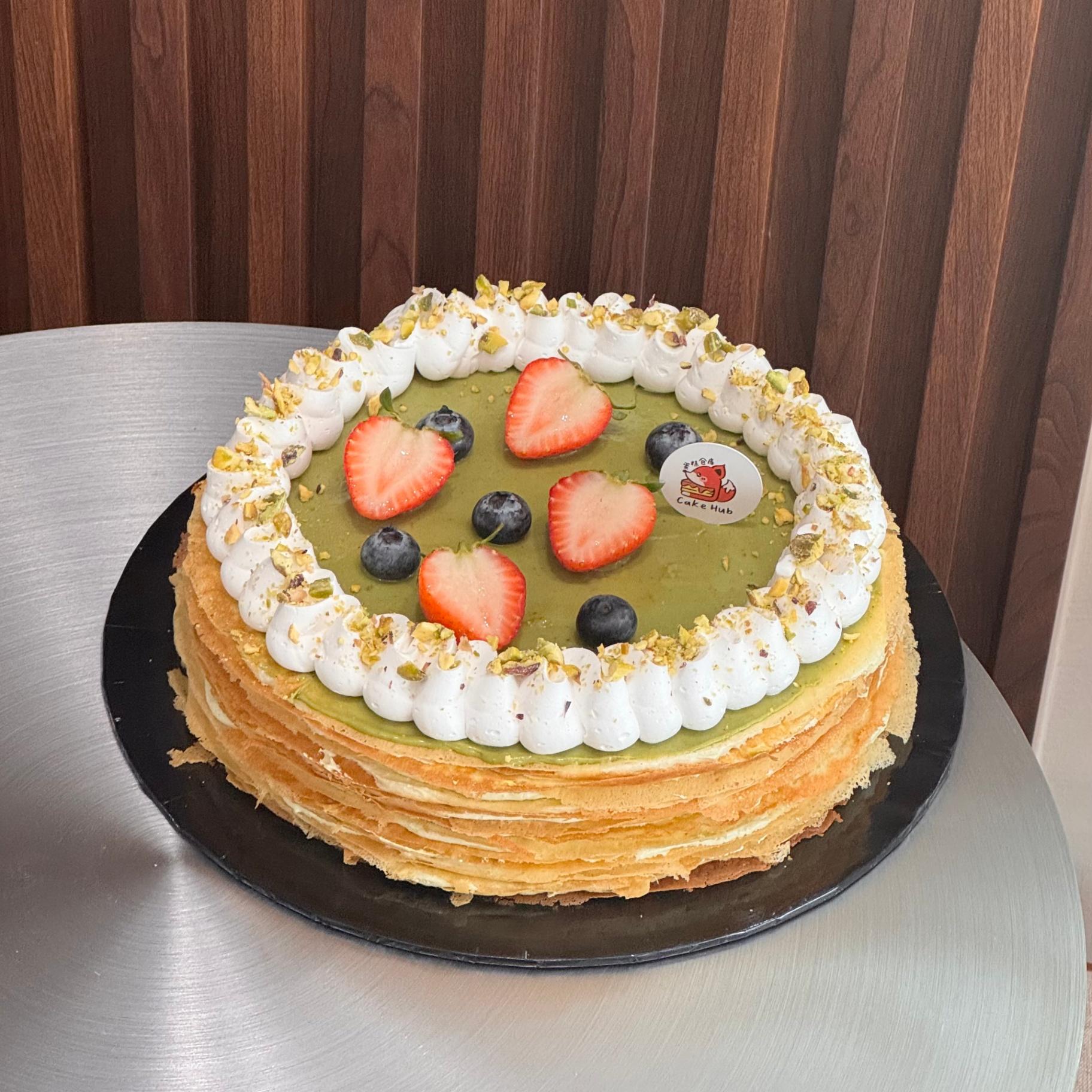Pistachio Crunch Crepe Cake 开心果脆脆千层 (NEW)