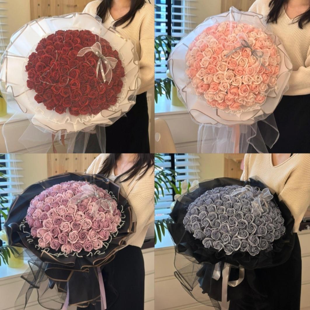 520送爱心气球｜99朵香皂玫瑰花🌹