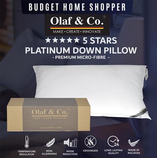 OLAF&CO 5 STAR PLATINUM DOWN PILLOW, 1300gm Micro-fibre