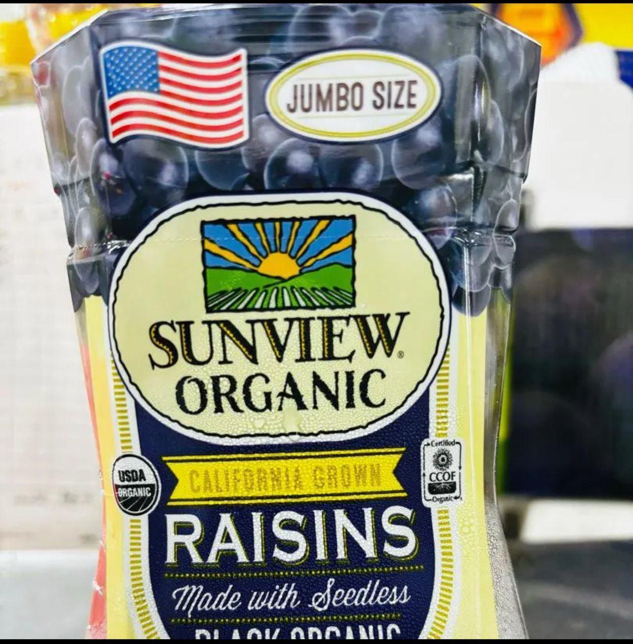 Sunview raisins Jumbo ( organic Black seedless)