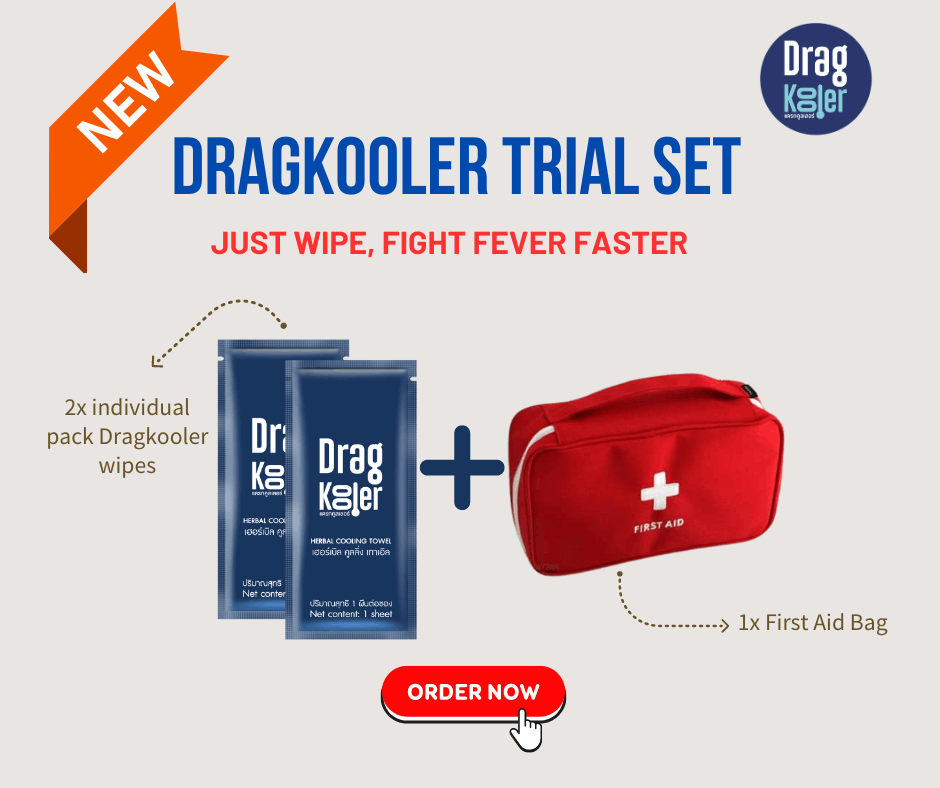 Dragkooler TRIAL SET (2 Packs Dragkooler Wipes + FREE First Aid Pouch x1)