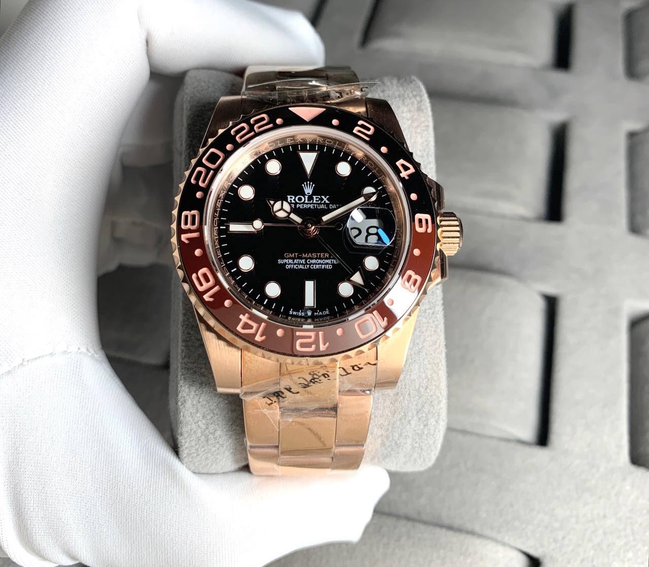 Rolex GMT ROOT BEER GMT Black Dial Automatic 40 mm Men Watch