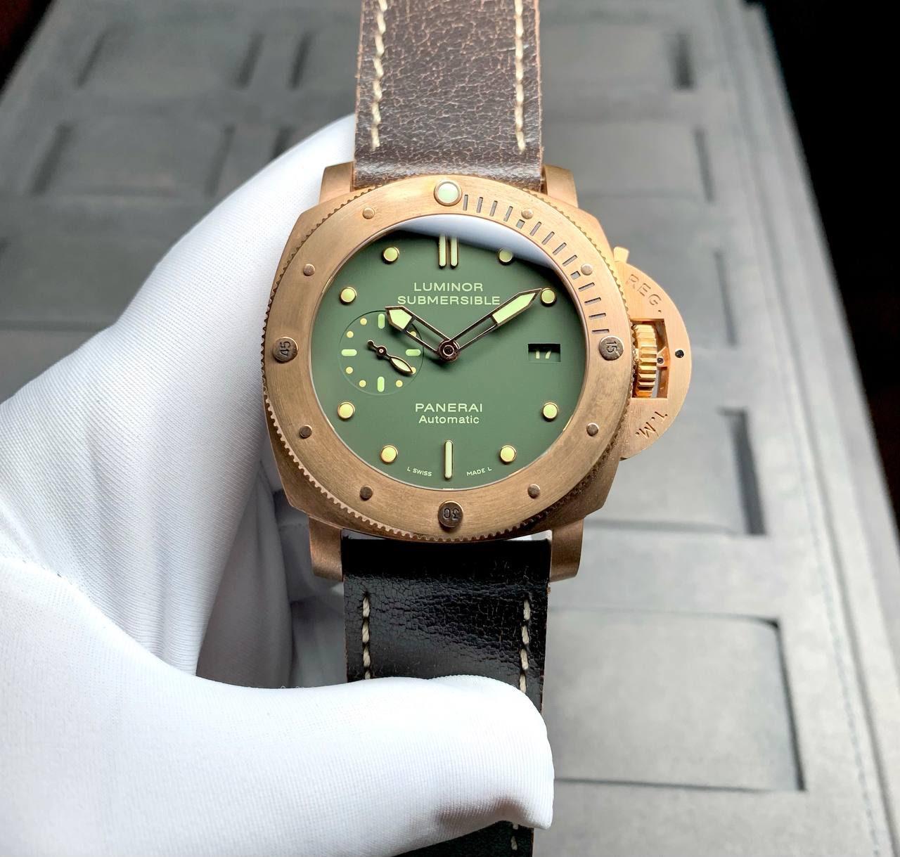 PANERAI PAM382 LUMINOR SUBMERSIBLE BRONZO 47mm MEN WATCH