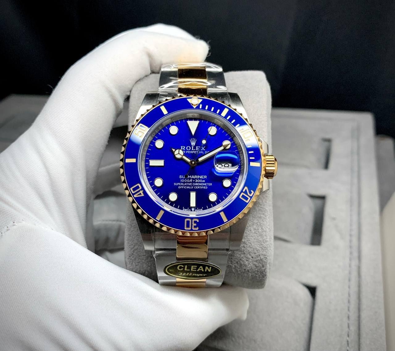 ROLEX BLUE SUBMARINER HALFGOLD 41 mm  MEN WATCH