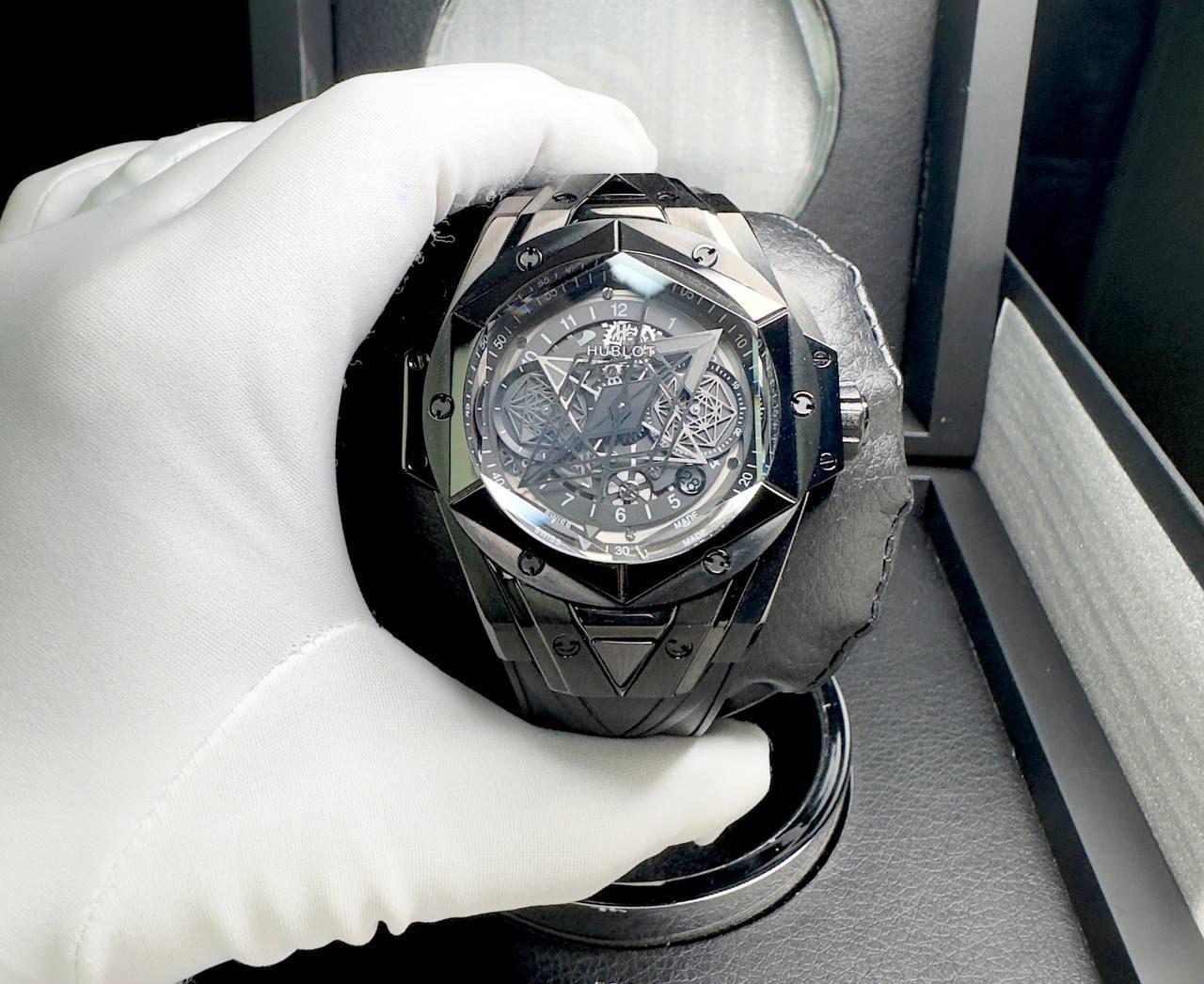 HUBLOT SANG BLEU 2 TATTO 7750 CHRONOGRAPH 43MM MEN WATCH Copy