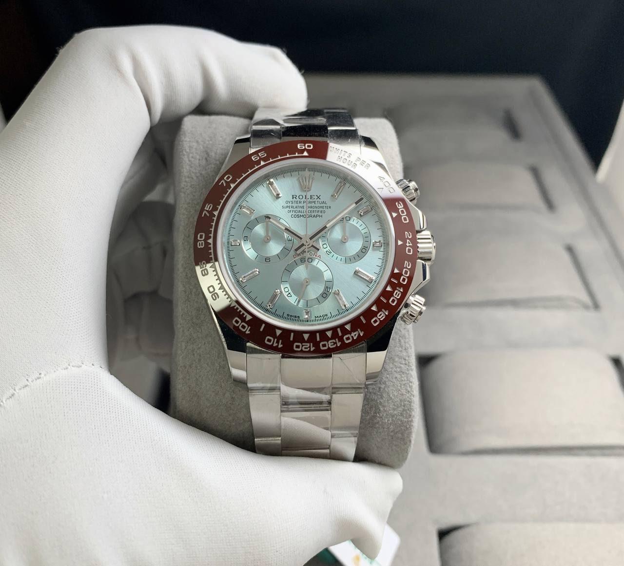 ROLEX DAYTONA ICE BLUE 7750 CHRONOGRAPH AUTOMATIC MOVEMENT 40mm MEN WATCH