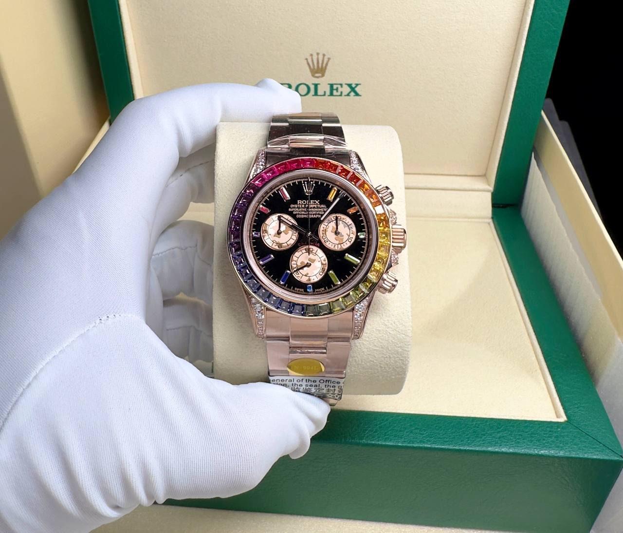 ROLEX DAYTONA RAINBOW  7750 CHRONOGRAPH 40MM MEN WATCH