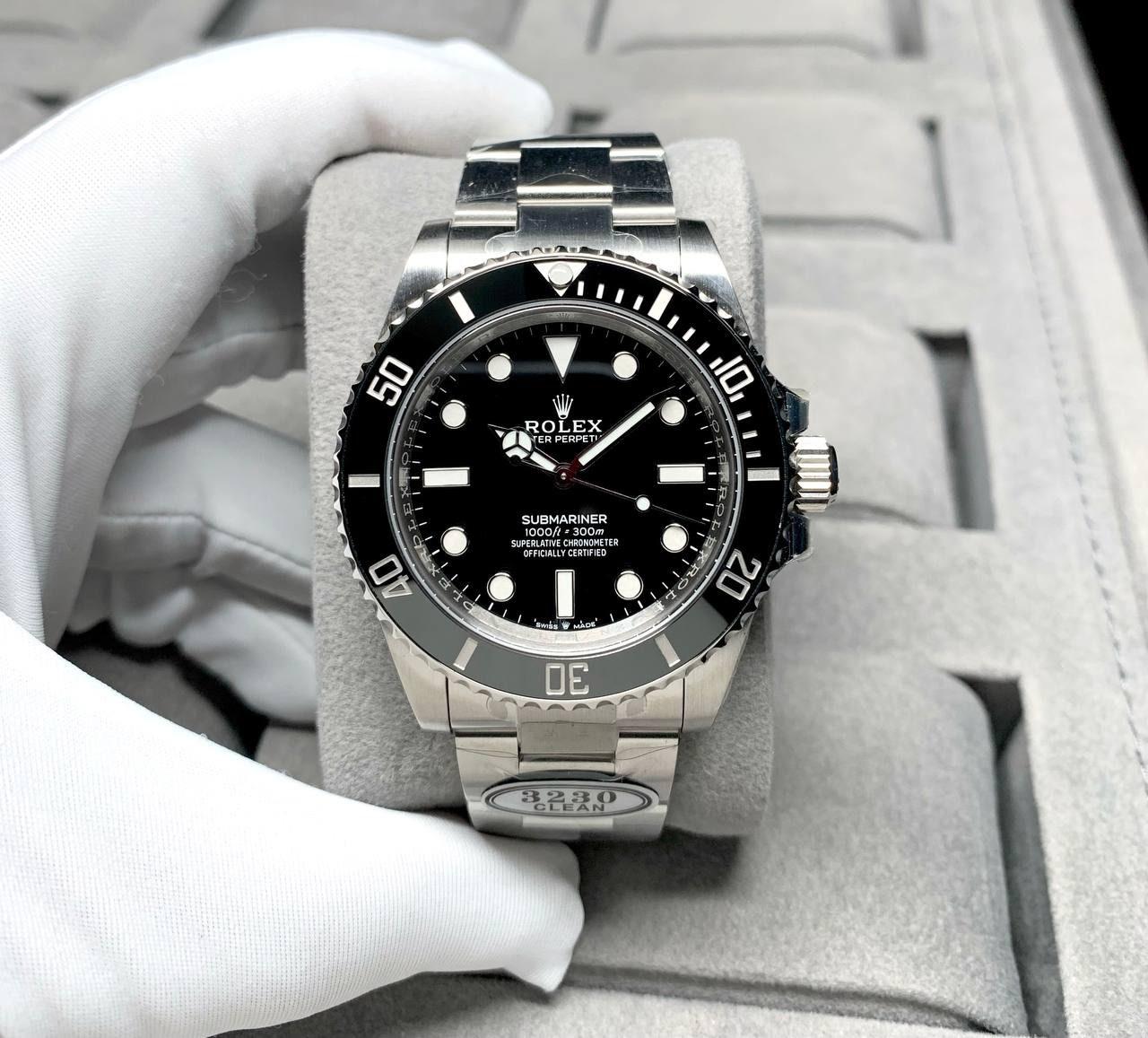 ROLEX BLACK SUBMARINER NO DATE 41 mm  MEN WATCH