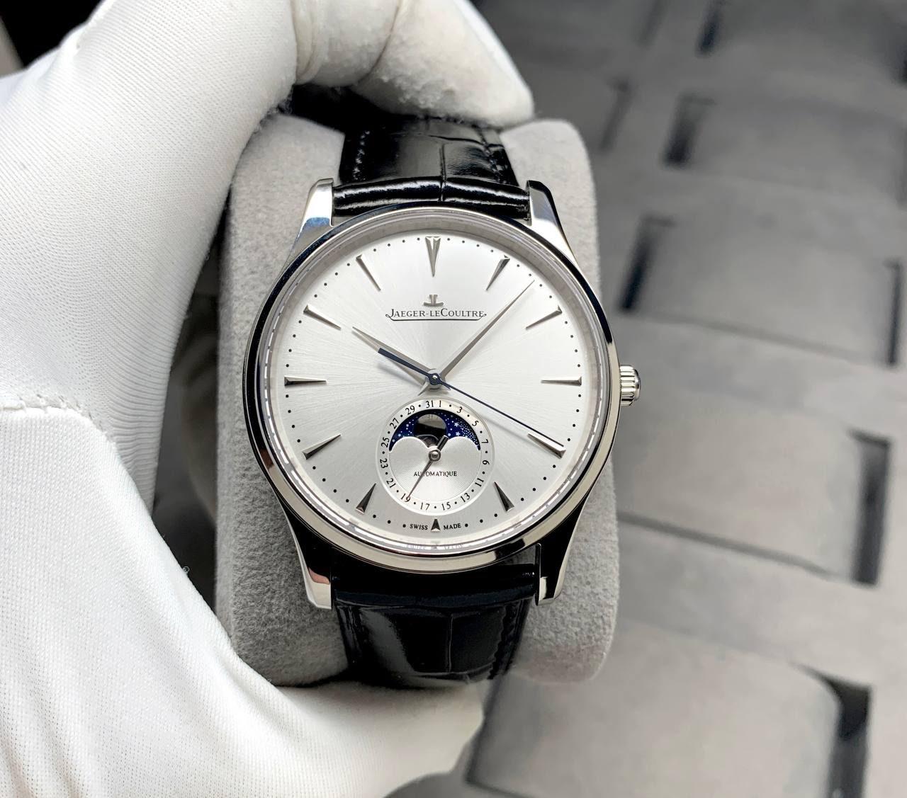 JAEGER LECOULTRE MASTER ULTRA THIN MOON PHASE AUTOMATIC 39MM SILVER DIAL MEN WATCH