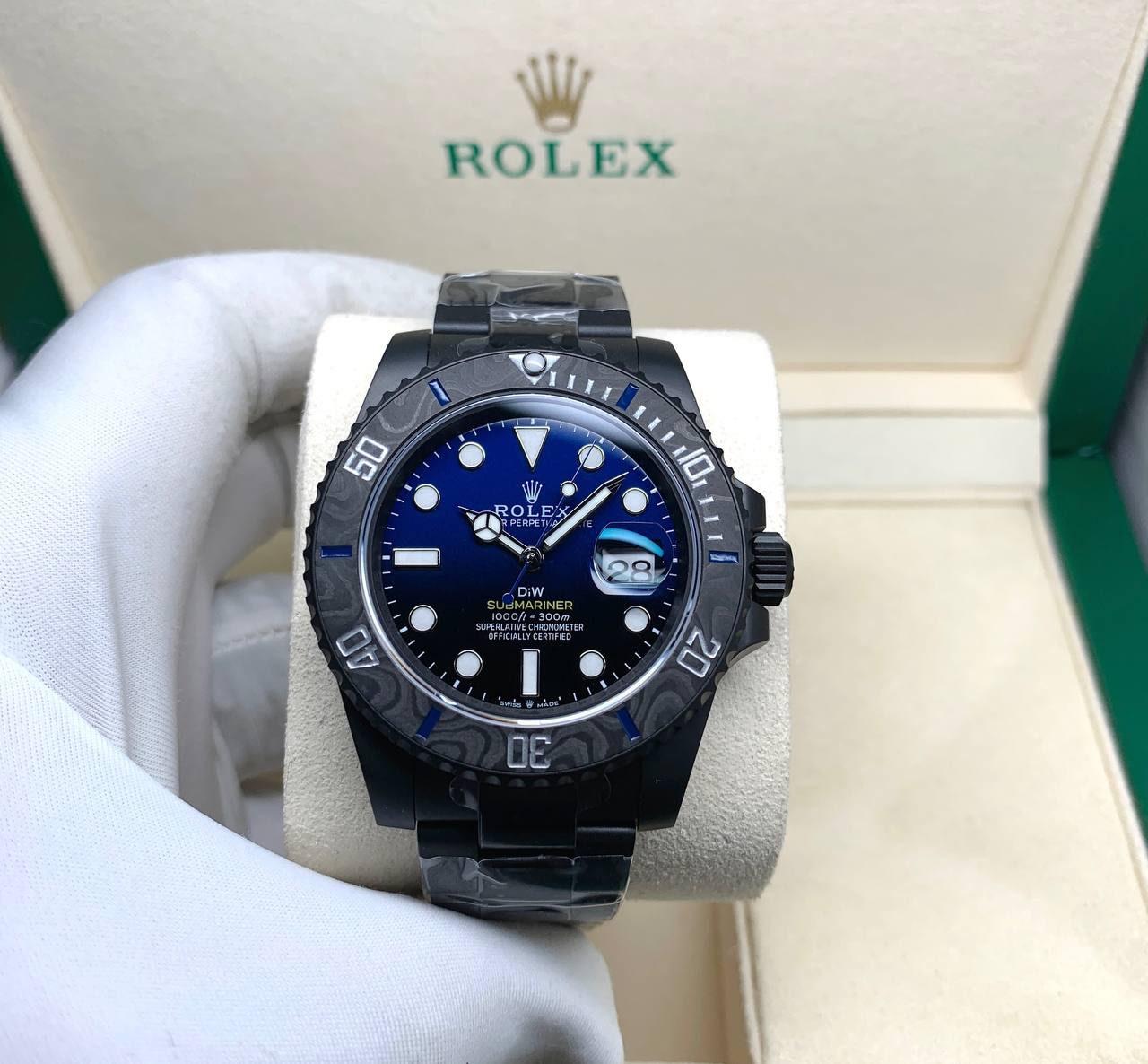 ROLEX SUBMARINER Diw CARBON BEZEL 41mm MEN WATCH