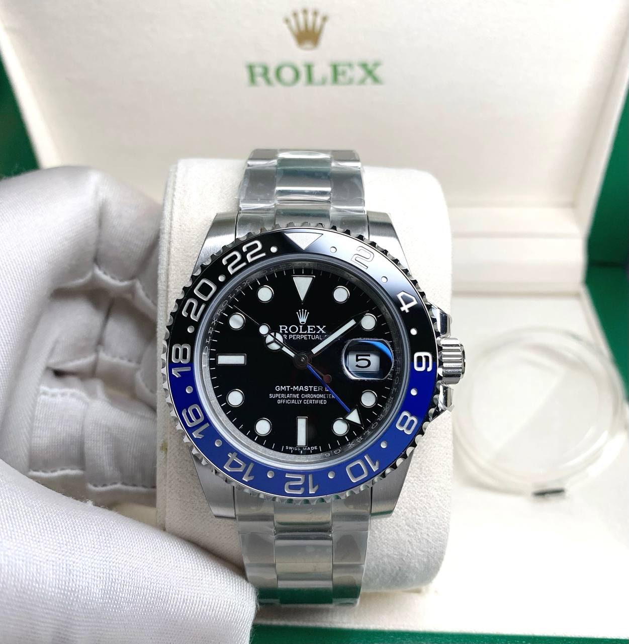 ROLEX GMT MASTER 2 BATMAN BLACK BLUE BEZEL 40 mm MEN WATCH