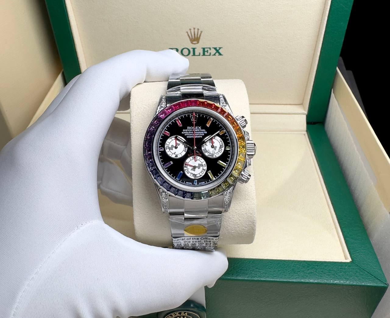 ROLEX DAYTONA RAINBOW  7750 CHRONOGRAPH 40MM MEN WATCH