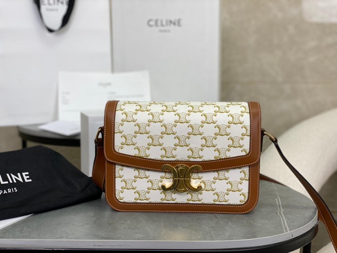 CELINE TRIOPHE BOX MEDIUM WHITE 22CM
