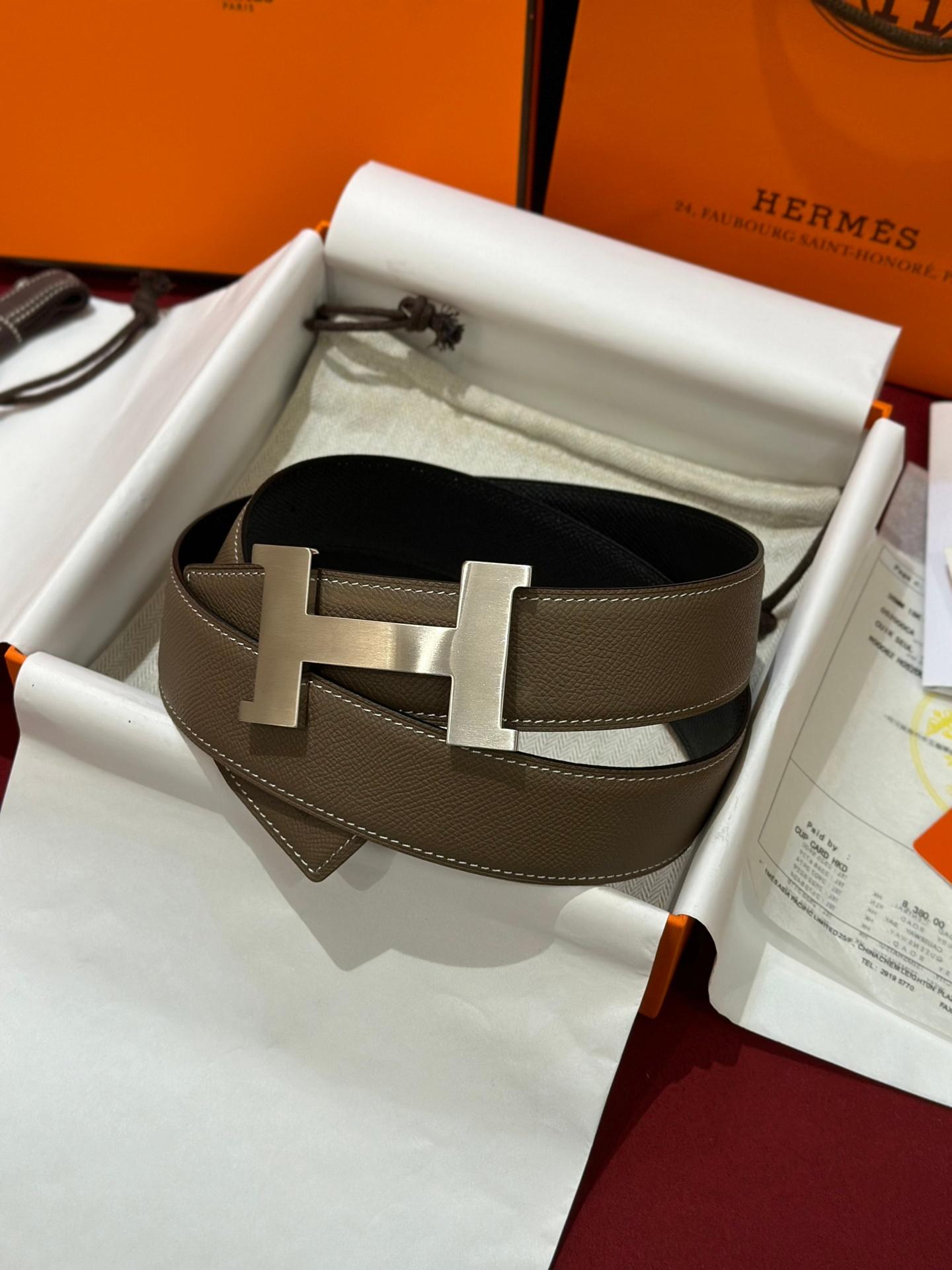 HERMES BELT 009- GREY -SLIVER -FOR MEN/UNISEX