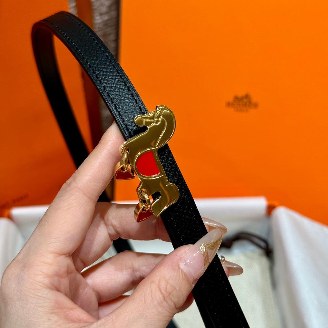 HERMES BELT 006 -BLACK -GOLD -FOR WOMEN
