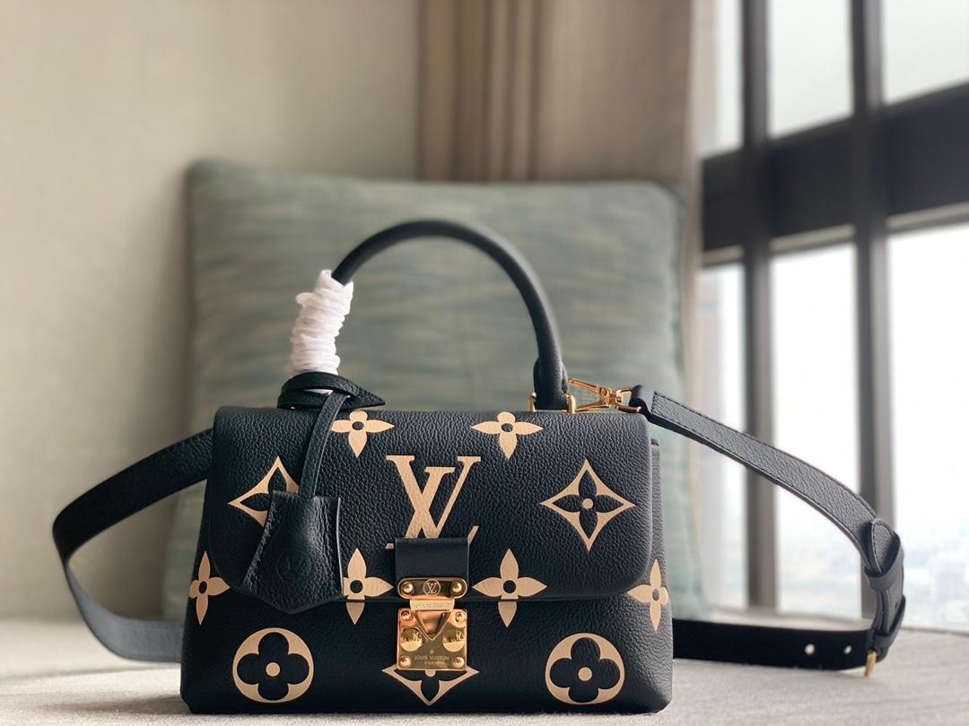 LV MADELEINE BB HANDBAG MONOGRAM EMPREINTE LEATHER (BLACK+WHITE)